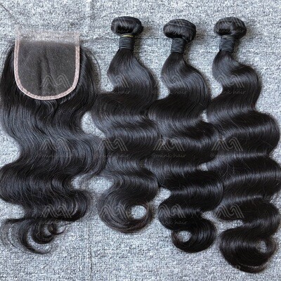 Mink Hair Body Wave 3 Bundles With 4x4 HD Closure Deals