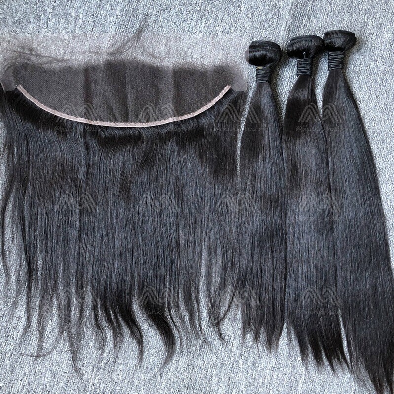 Mink Hair Straight 3 Bundles With 13x4 HD Frontal Deals
