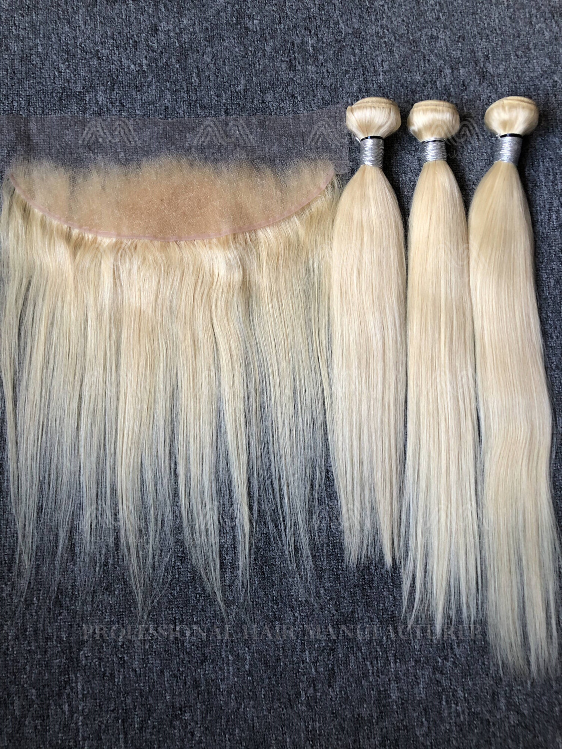 Blonde Color Straight 3 Bundles With 13x4 Frontal Deals