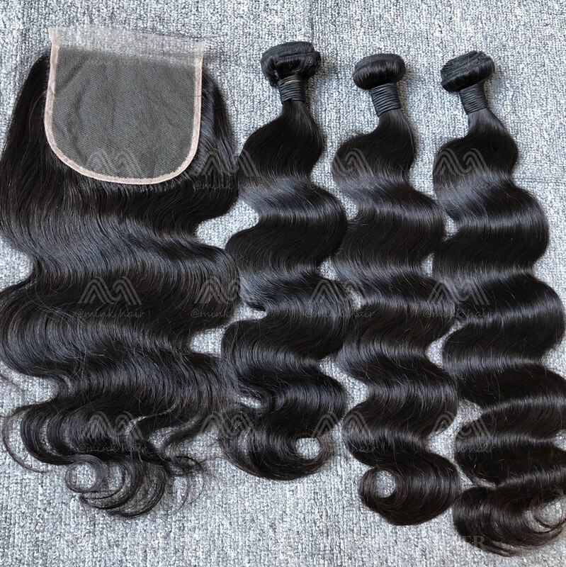 Mink Hair Body 3 Bundles With 5x5 Transparent Closure Deals