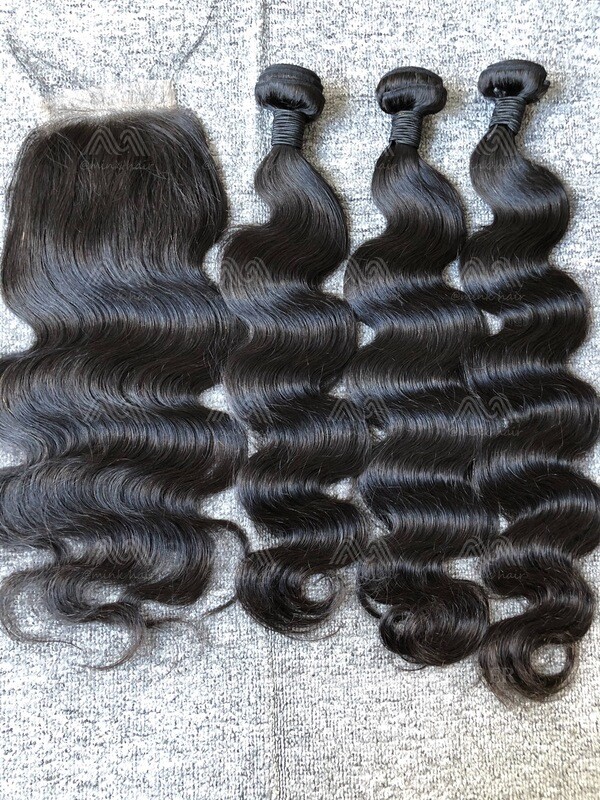 Mink Hair Body 3 Bundles With 5x5 Transparent Closure Deals