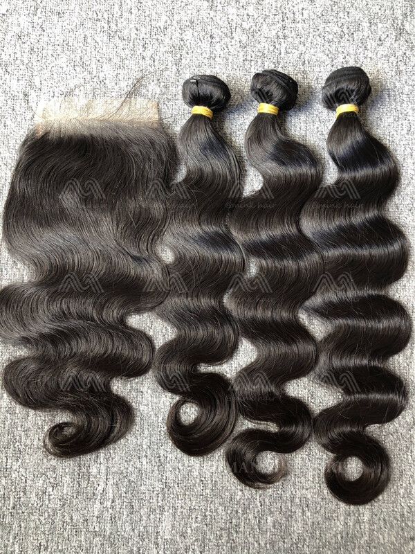 Raw Hair Body Wave 3 Bundles With 5x5 Closure Deals