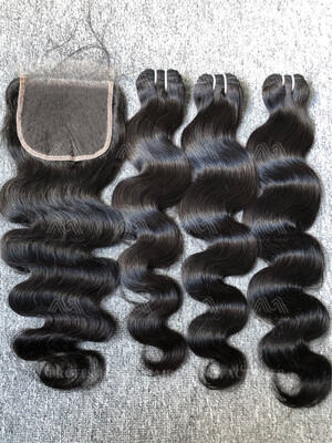 Luxury Hair Body Wave 3 Bundles With 5x5 HD Closure