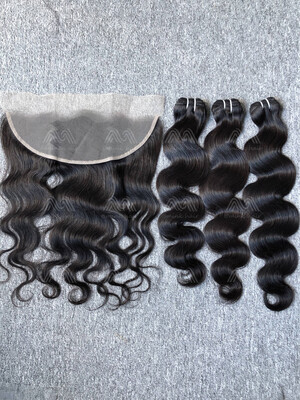 Luxury Hair Body Wave 3 Bundles With TR 13x4 Frontal Deals