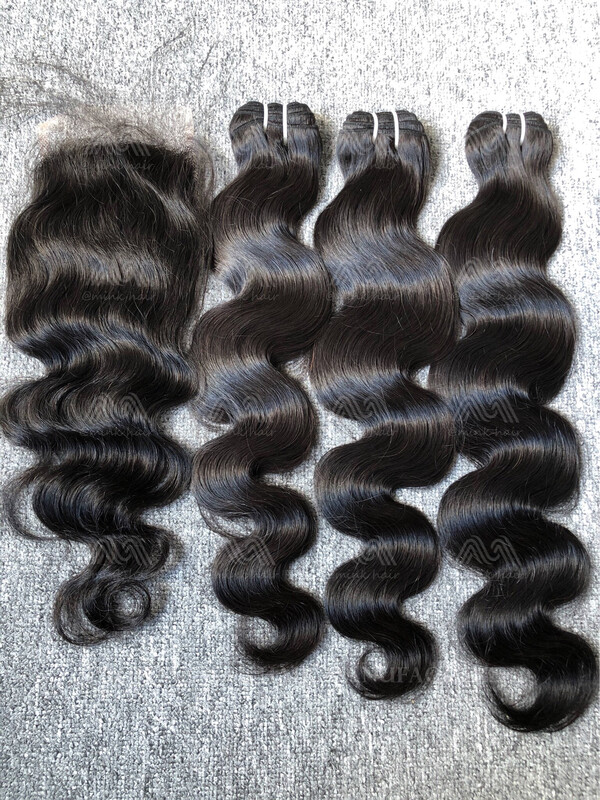Luxury Hair Body Wave 3 Bundles With 4x4 HD Closure Deals