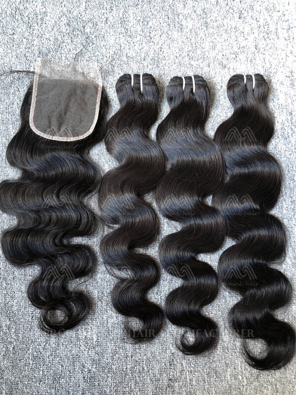 Luxury Hair Body Wave 3 Bundles With 4x4 HD Closure Deals