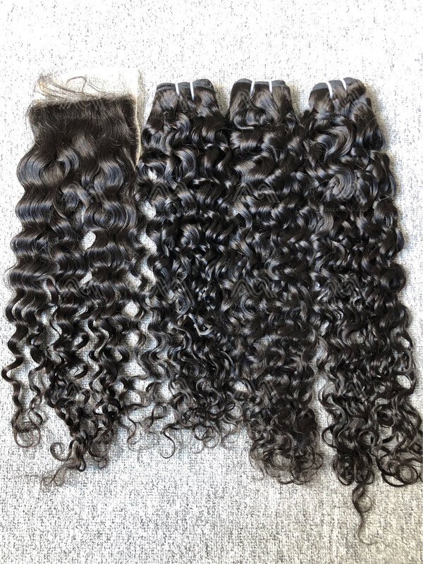 Luxury Hair Italian Curly 3 Bundles With 5x5 HD Closure Deals