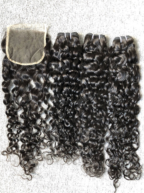 Luxury Hair Italian Curly 3 Bundles With 5x5 HD Closure Deals