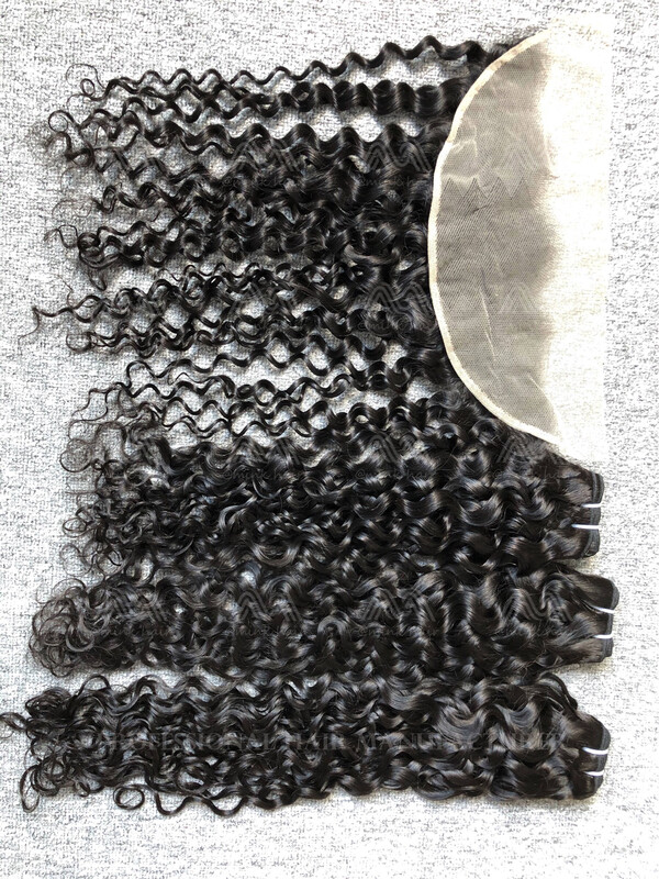 Luxury Hair Italian Curly 3 Bundles With TR 13x4 Frontal Deals