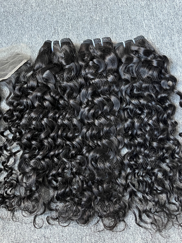 Luxury Hair Italian Curly 3 Bundles With TR 13x4 Frontal Deals