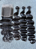 Mink hair Bodywave 3 Bundles With 13x6 HD Frontal deals