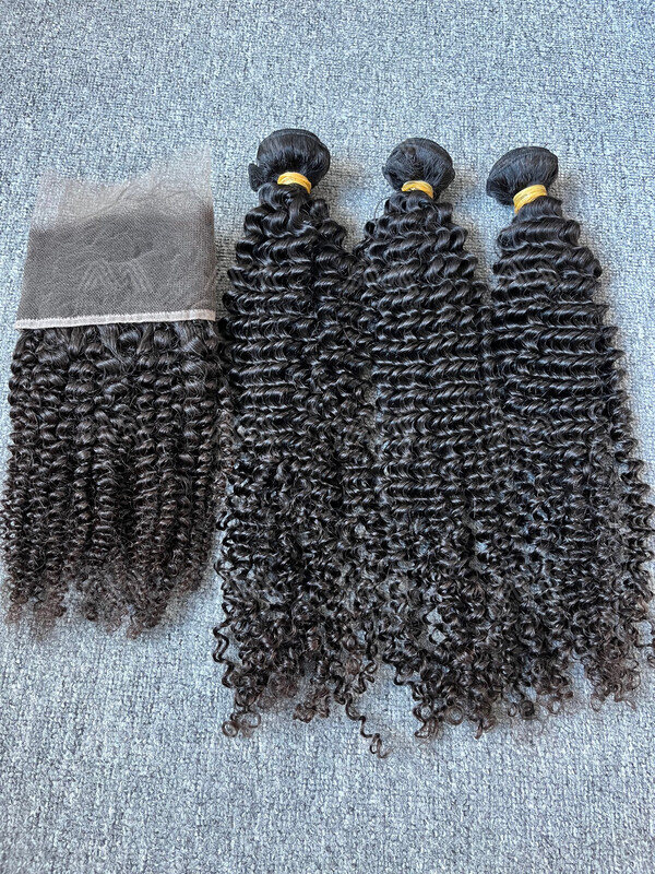 Raw Hair Kinky Curly 3 Bundles With 13X4 HD Deals
