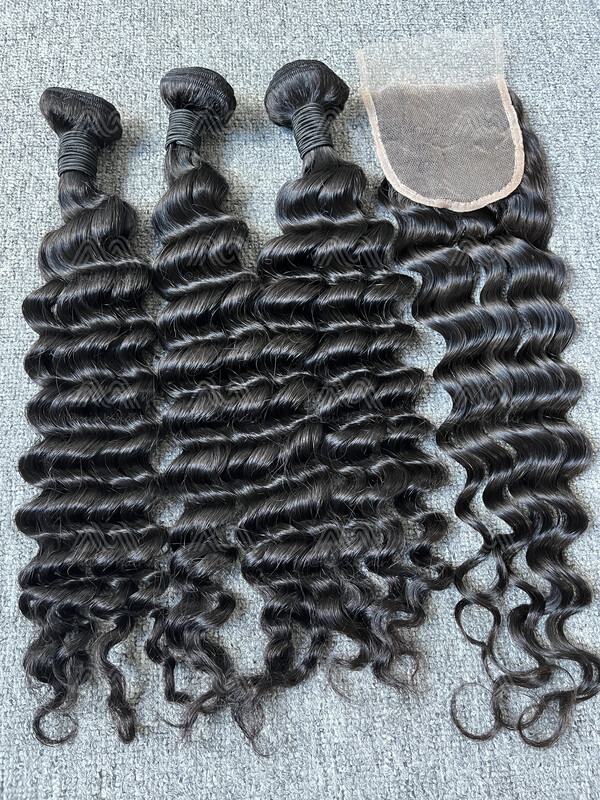 Mink Hair Loose Deep 3 Bundles With 4x4 Closure Deals