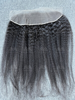 Mink Hair Kinky Straight 3 Bundles With 13x4 Frontal