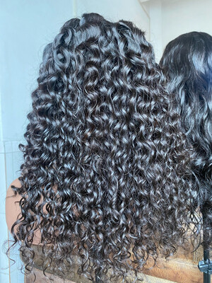 Raw Hair Italian Curly 13x4 Transparent Lace Frontal Wig
