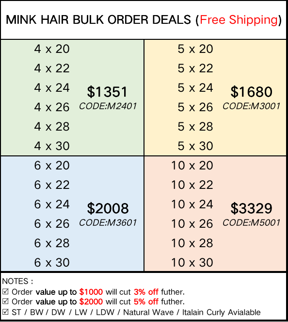 Mink Hair 20”-30” Bulk Deals