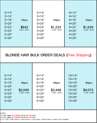 Blonde Hair 14”- 28” Bundle Deals