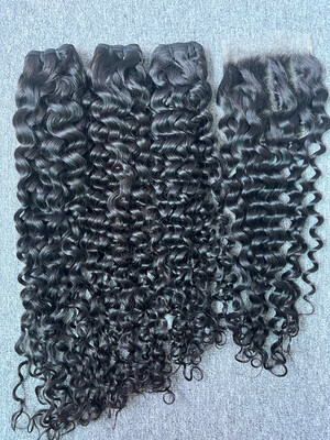 Mink Hair Italian Curly 3 Bundles With 5x5 HD Closure Deal