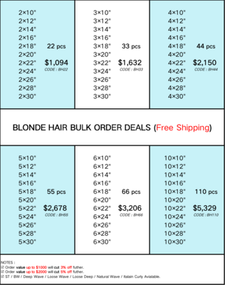 Blonde Hair 10”- 30” Bundle Deals