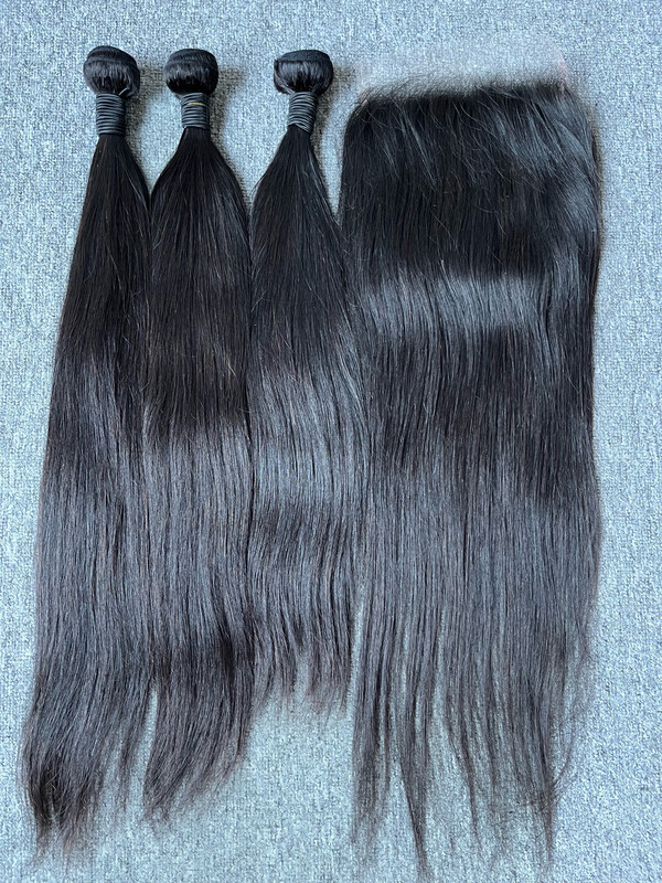 Mink Hair Straight 3 Bundles With 7x7 HD Closure Deals