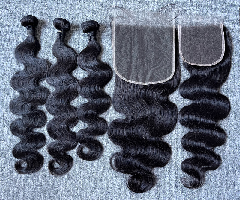 Mink Hair Body wave 3 Bundles With 7x7 HD Closure Deals