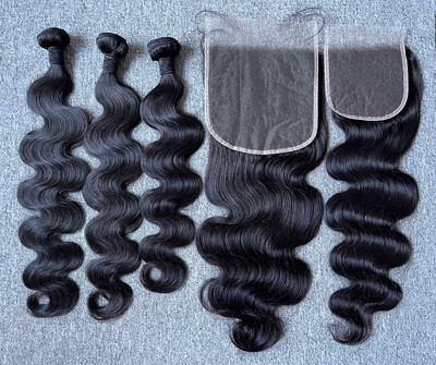 Mink Hair Body wave 3 Bundles With 7x7 HD Closure Deals