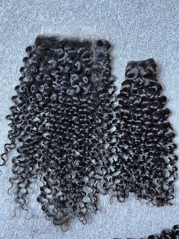 Mink Hair Italian Curly 3 Bundles With 7x7 HD Closure