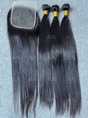 Diamond Hair Straight 3 Bundles With 5X5 HD Closure Deals