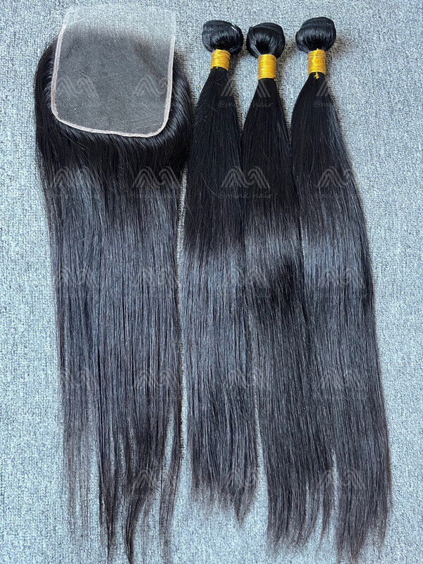Diamond Hair Straight 3 Bundles With 5X5 HD Closure Deals
