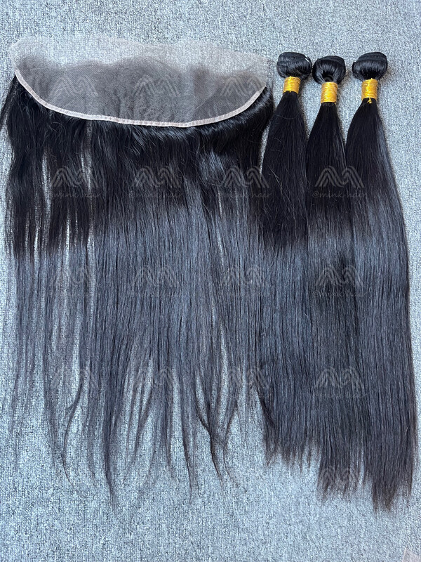 Diamond Hair Straight 3 Bundles With 13X4 HD Frontal Deals