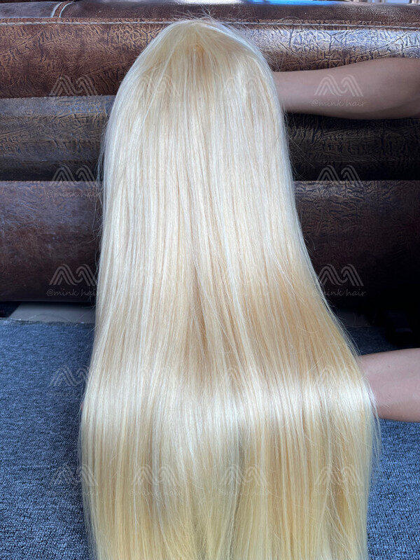 Luxury Blonde Hair Straight 4x4 Transparent Lace Closure Wig