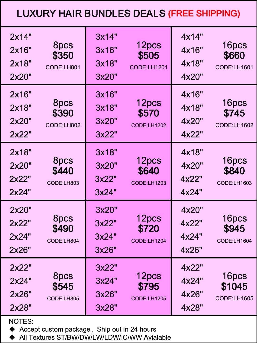 Luxury Hair 8pcs 12pcs 16pcs Bundle Deals
