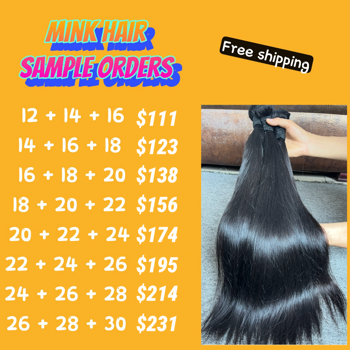Mink Hair 3 Bundles Sample Deals