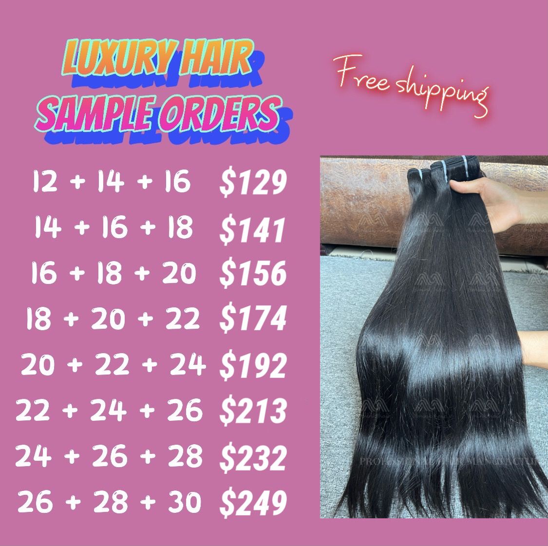 Luxury Hair 3 Bundles Sample Deals 