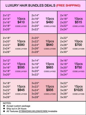 Luxury Hair 10pcs 15pcs Bundle Deals
