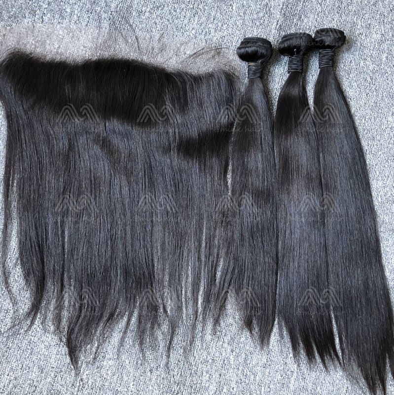 Mink Hair Straight 3 Bundles With 13x4 HD Frontal Deals