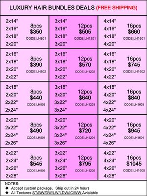 Luxury Hair 8pcs 12pcs 16pcs Bundle Deals