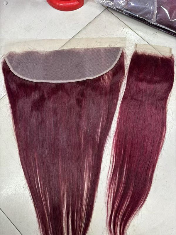 Color 99j Straight 4X4 Closure / 13X4 Frontal