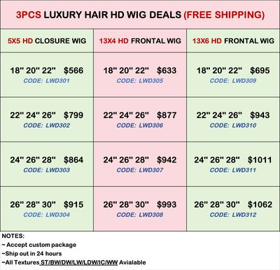 Luxury Hair 3pcs HD Wig Deals