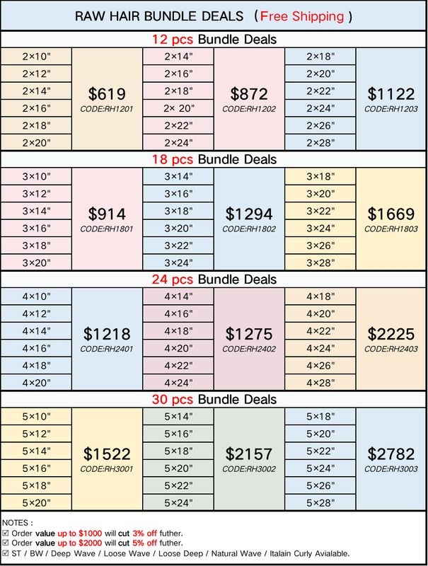 Raw Hair 10”-20” 14”-24” 18”-28” Bundle Deals