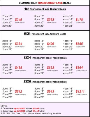 Diamond Hair Transparent Lace Deals