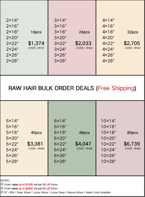 Raw Hair 14”-28” Bundle Deals 