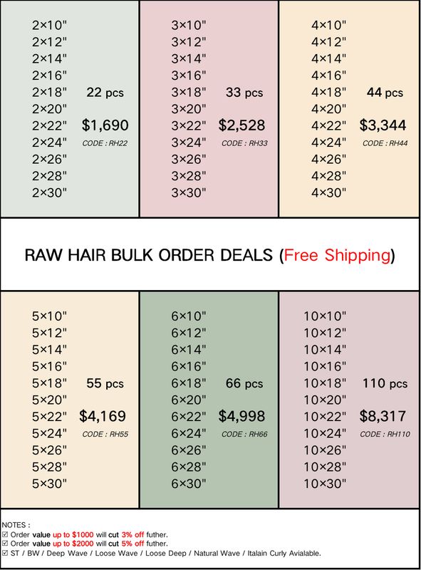 Raw Hair 10”- 30” Bundle Deals