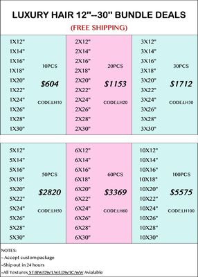 Luxury Hair 12”-30” Bundle Deals