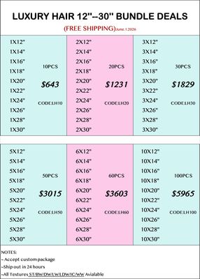 Luxury Hair 12”-30” Bundle Deals
