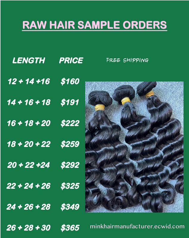 Raw Hair 3 Bundles Sample Deals