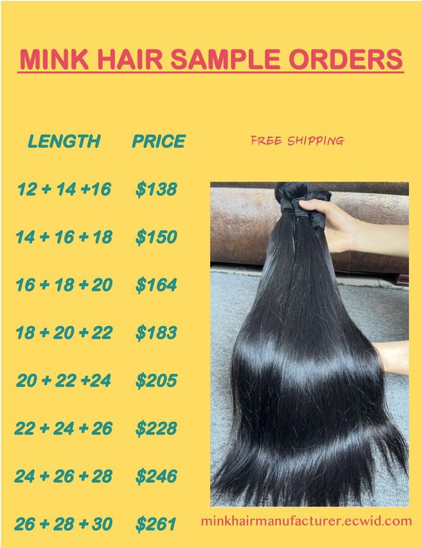 Mink Hair 3 Bundles Sample Deals（100g Each Bundle）