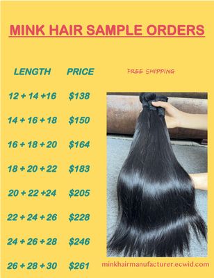 Mink Hair 3 Bundles Sample Deals（100g Each Bundle）