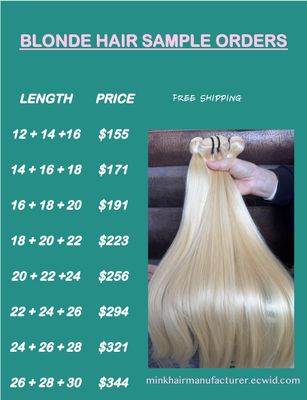 Blonde Hair 3 Bundles Sample Deals （100g Each Bundle)
