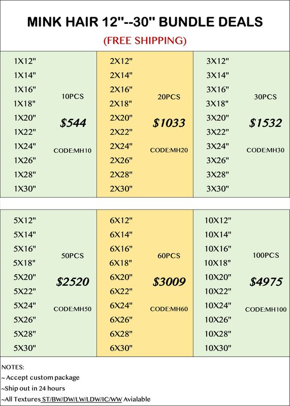 Mink Hair 12”-30” Bundle Deals